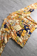 fishing pattern zip-up jacket