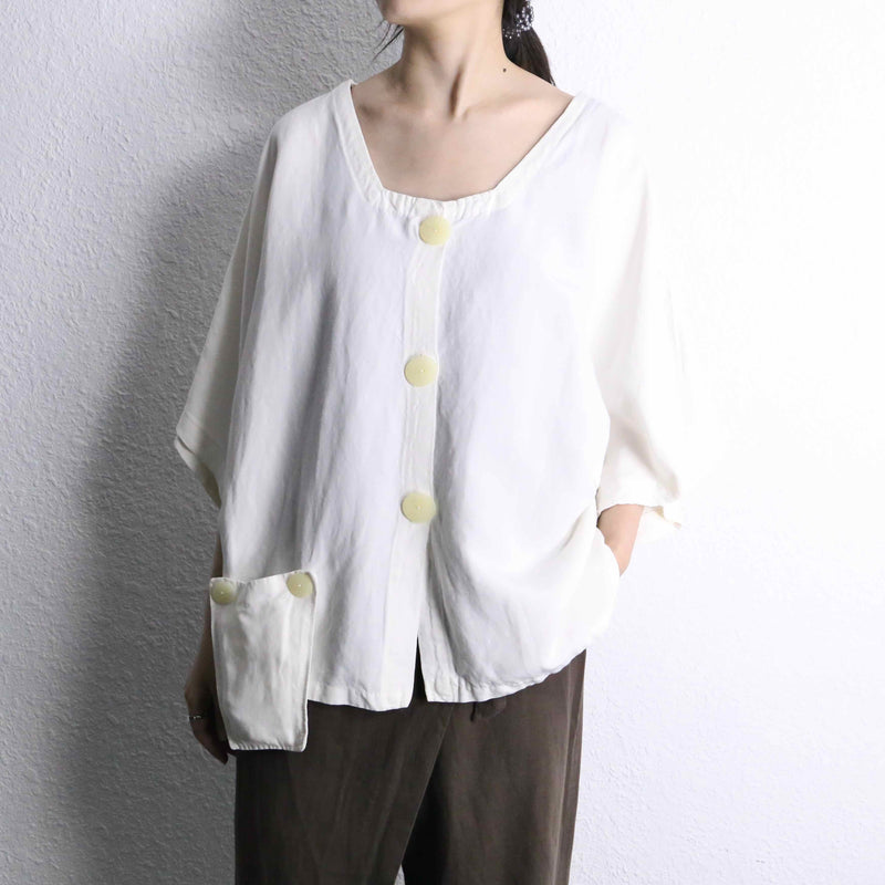 white deformation docking pocket D/S shirt