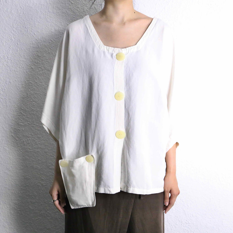 white deformation docking pocket D/S shirt