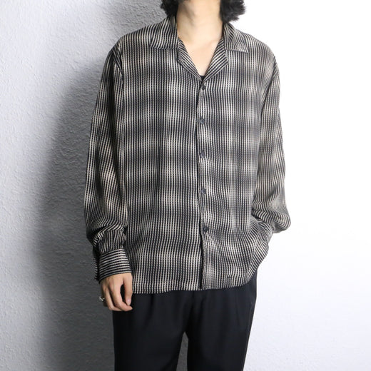 dot moire open collar shirt