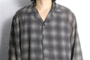 dot moire open collar shirt