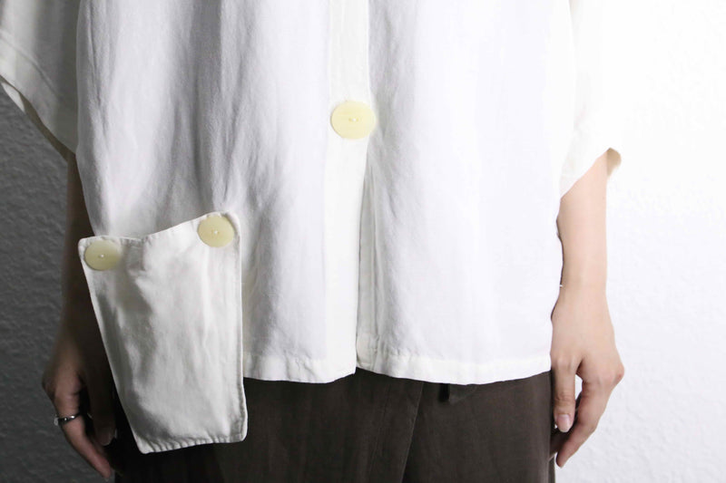 white deformation docking pocket D/S shirt