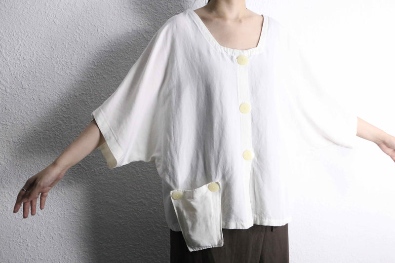 white deformation docking pocket D/S shirt
