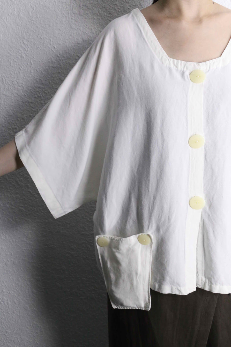 white deformation docking pocket D/S shirt