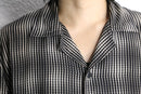 dot moire open collar shirt