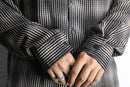 dot moire open collar shirt