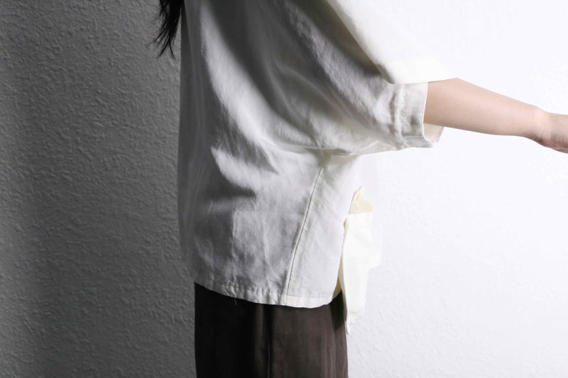 white deformation docking pocket D/S shirt