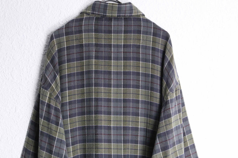 "Calvin Klein" mulch color check pattern flannel shirt