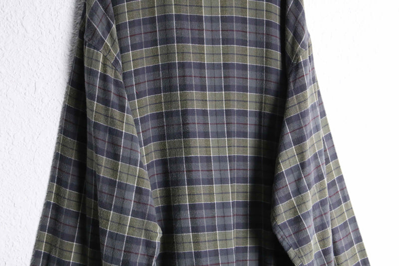"Calvin Klein" mulch color check pattern flannel shirt