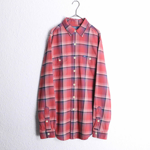 "Polo by RalphLauren" red check pattern flannel shirt