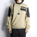 two-tone half zip pullover