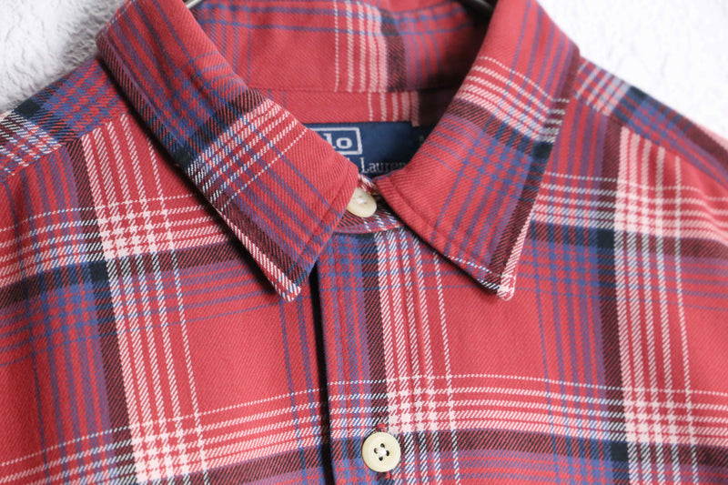 "Polo by RalphLauren" red check pattern flannel shirt
