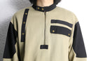 two-tone half zip pullover