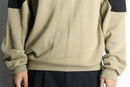 two-tone half zip pullover