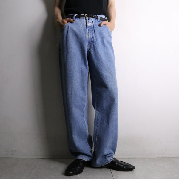 light indigo loose denim pants