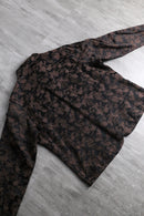 jacquard design boxy trucker jacket