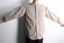 stripe collarless linen L/S shirt