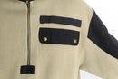 two-tone half zip pullover