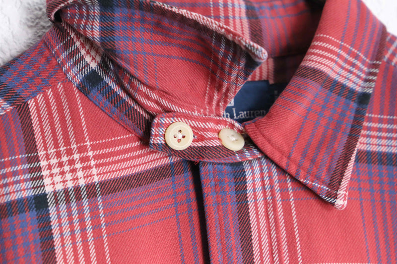 "Polo by RalphLauren" red check pattern flannel shirt