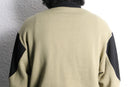 two-tone half zip pullover