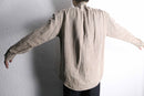 stripe collarless linen L/S shirt