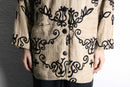 total embroidery woven fabric middle jacket