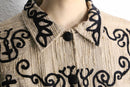 total embroidery woven fabric middle jacket