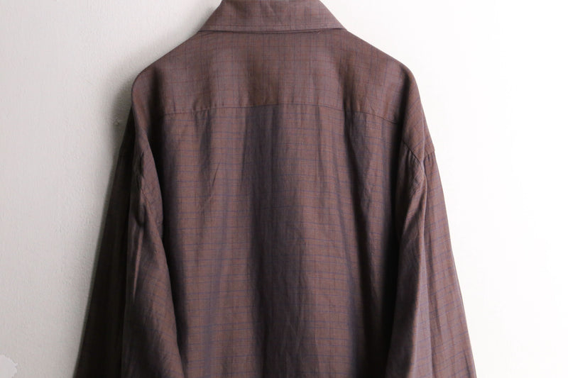 ''HUGO BOSS'' brown check pattern shirt