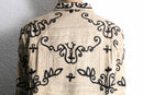 total embroidery woven fabric middle jacket