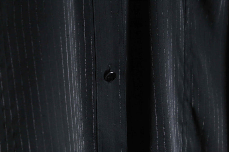 "CalvinKlein" black lame stripe pattern L/S shirt