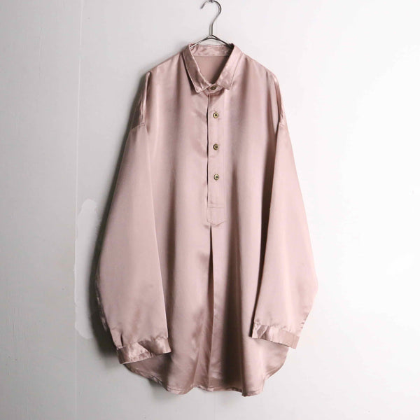pail pink satin L/S pullover shirt