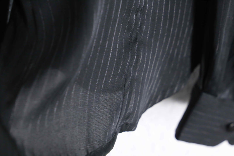 "CalvinKlein" black lame stripe pattern L/S shirt