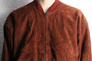 suede wide zip-up blouson