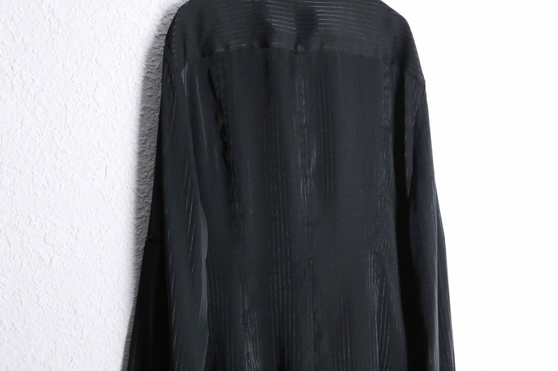 "CalvinKlein" black lame stripe pattern L/S shirt