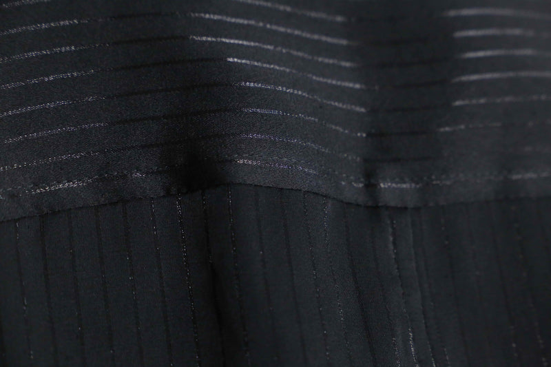 "CalvinKlein" black lame stripe pattern L/S shirt