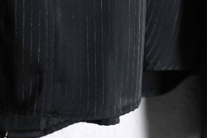"CalvinKlein" black lame stripe pattern L/S shirt