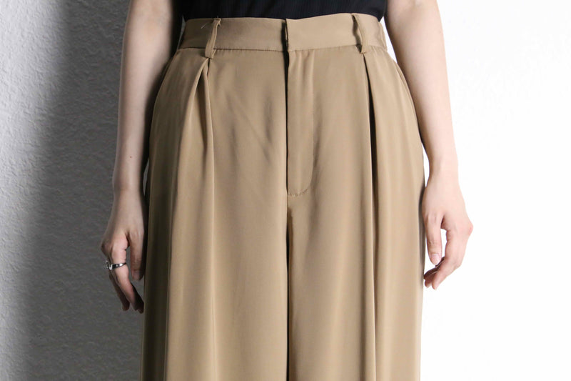 light beige wide flare poly easy pants