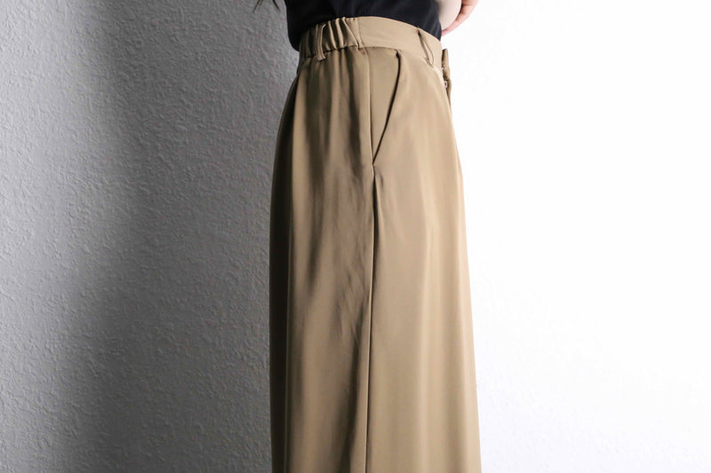 light beige wide flare poly easy pants
