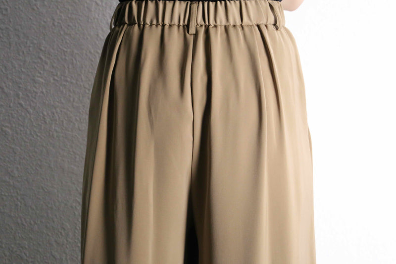 light beige wide flare poly easy pants