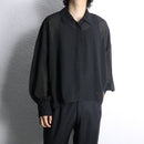 pin dot puttern black wide sheer shirt