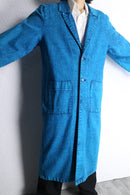 chemical-wash denim shop coat