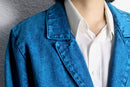 chemical-wash denim shop coat