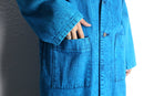chemical-wash denim shop coat