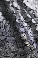 2000s flower motif open collar lace shirt