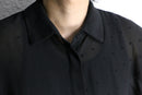 pin dot puttern black wide sheer shirt