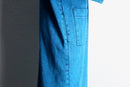 chemical-wash denim shop coat