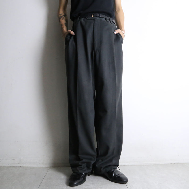 sumikuro color 2 tuck high waist wide straight pants