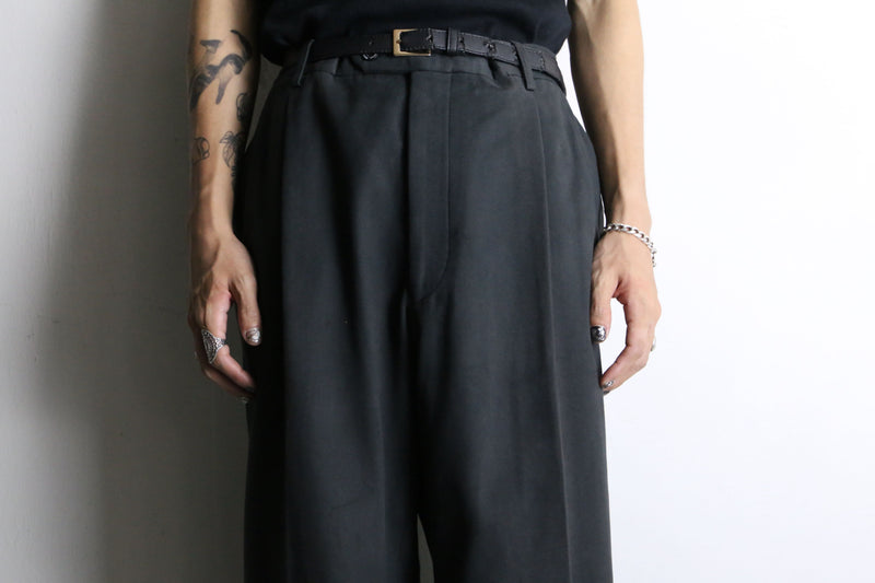 sumikuro color 2 tuck high waist wide straight pants