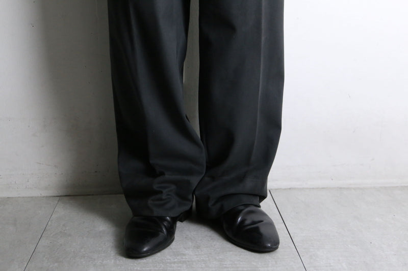 sumikuro color 2 tuck high waist wide straight pants