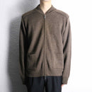 brown woven pattern knit blouson
